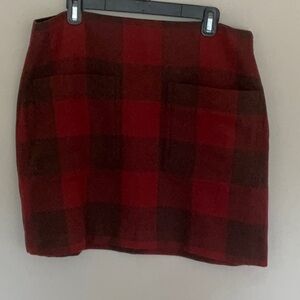 Plaid Red and Black Women's Skirt